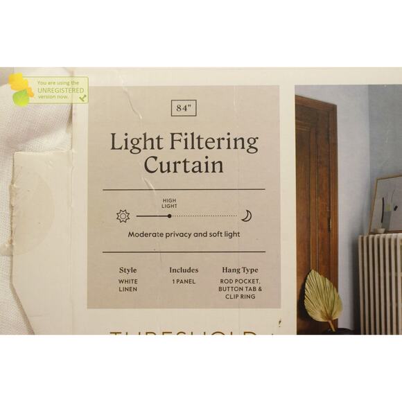 Threshold 54x84" Light Filtering Linen Window Curtain Panel White* - Picture 3 of 9